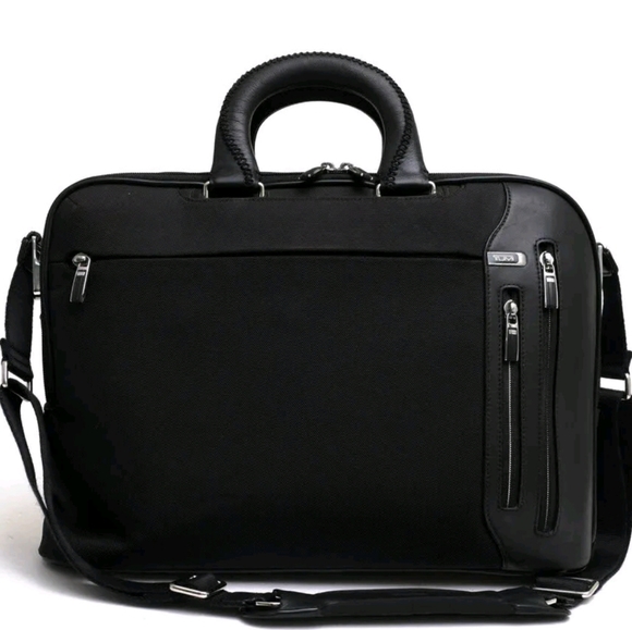Brown Leather Leather Briefcase Tumi Leather Notebook TUMI 'Arrive